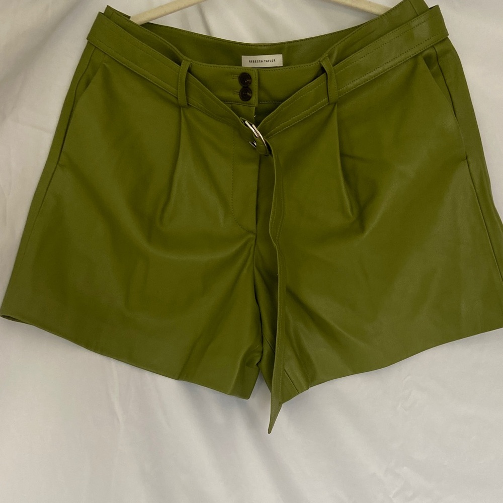 Rebecca Taylor High Waist Shorts in Olive